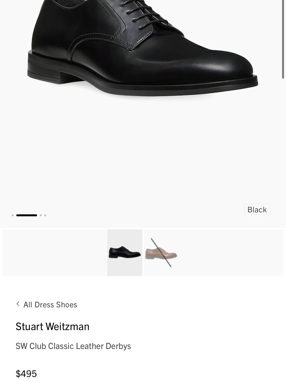 Stuart Weitzman Black Leather Derby Shoes